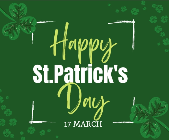Happy ST. Patrick's day Średni prostokąt template