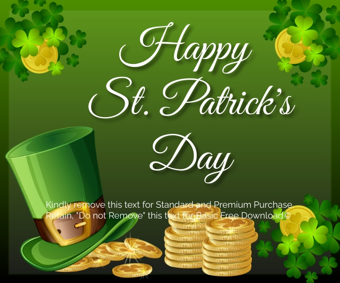 Happy St. Patrick's Day Średni prostokąt template