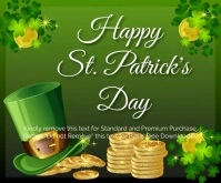 Happy St. Patrick's Day - Glittery Medium Rectangle template