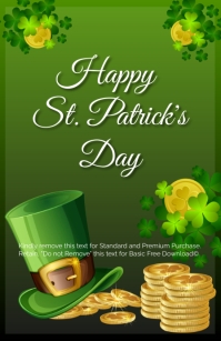 Happy St. Patrick's Day Half Page Wide template