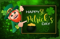 Happy St. Patrick's Day Greeting Card Label template