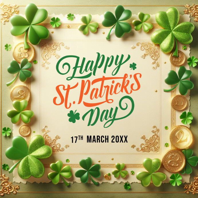Happy St. Patrick's Day Instagram Post Template | PosterMyWall