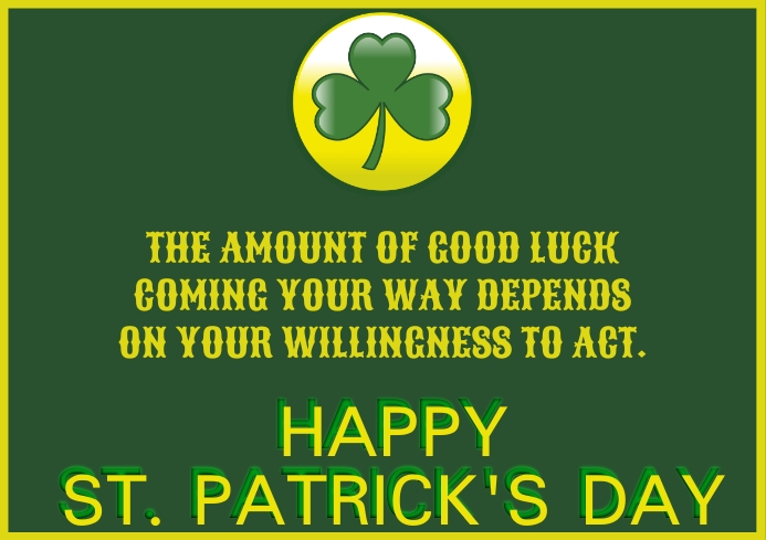 HAPPY ST. PATRICK'S DAY QUOTE TEMPLATE | PosterMyWall