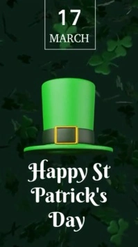 Happy St. Patrick's Day Video Digital Display (9:16) template