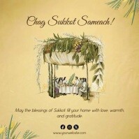 Happy Sukkot Greetings Social Media Post Template Сообщение Instagram