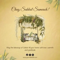 Happy Sukkot Greetings Social Media Post Template