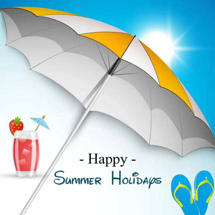 Happy Summer Holidays โพสต์บน Instagram template