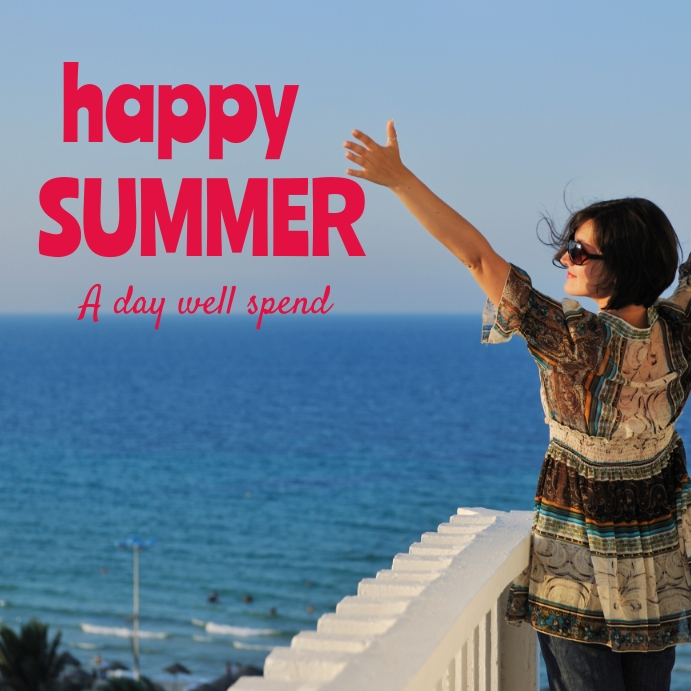 Positive Summer Posts happy summer instagram post Template | PosterMyWall