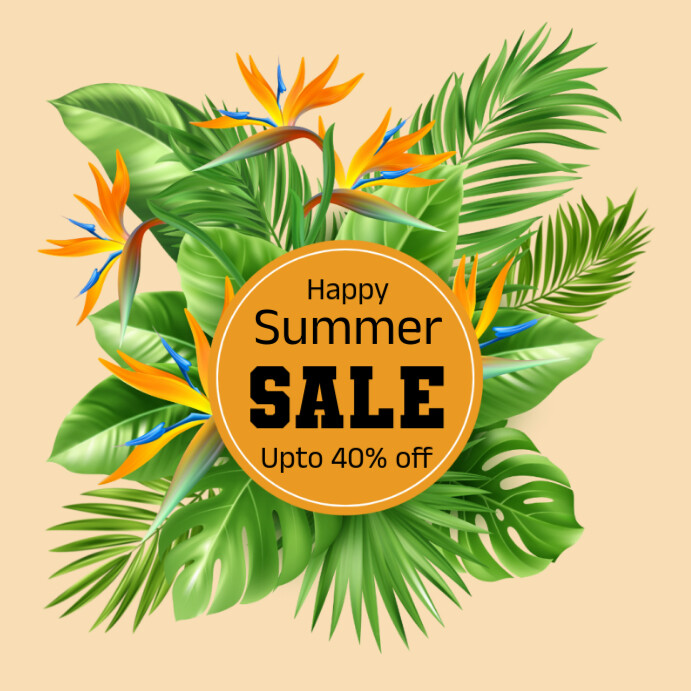 happy summer sale Instagram Plasing template