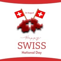 Happy swiss nantional day Instagram Post template