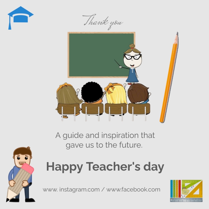 Happy teacher's day Publicação no Instagram template