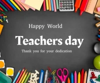 Happy Teacher's day Large Rectangle template