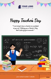 Happy Teacher's Day Flyer Half Page Wide template