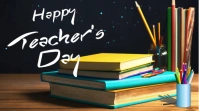 Happy Teacher day, thanks, school event Twitter Post template
