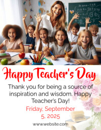 Happy Teacher Day Flyer (us Letter) template