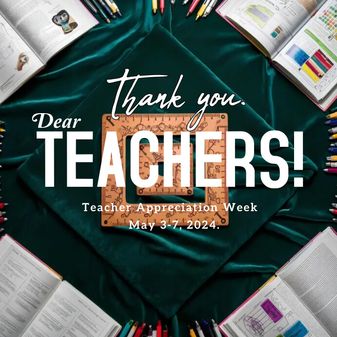 Happy teachers appreciation day template. Publicação no Instagram