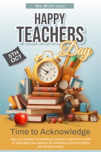 Happy teachers day Poster template