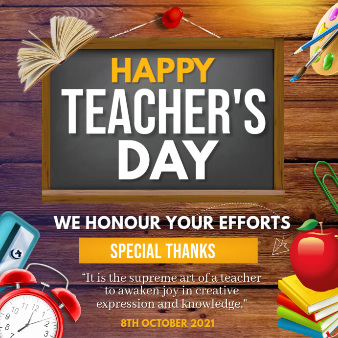 Happy teachers day สี่เหลี่ยมจัตุรัส (1:1) template