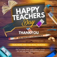 Brown Teachers Day Educational Instagram Post Square (1:1) template