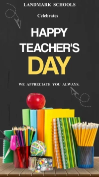 Happy teachers day Digital Display (9:16) template