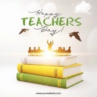 White Teacher's Day Celebration Сообщение Instagram Template