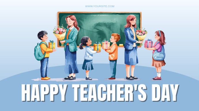 Happy Teachers Day Digital Display (16:9) template