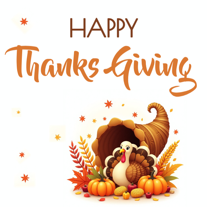 Happy thanks giving celebration greeting card Template | PosterMyWall