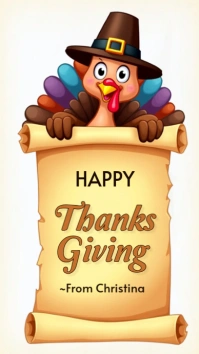 Happy thanks giving celebration greeting card Digital Display (9:16) template