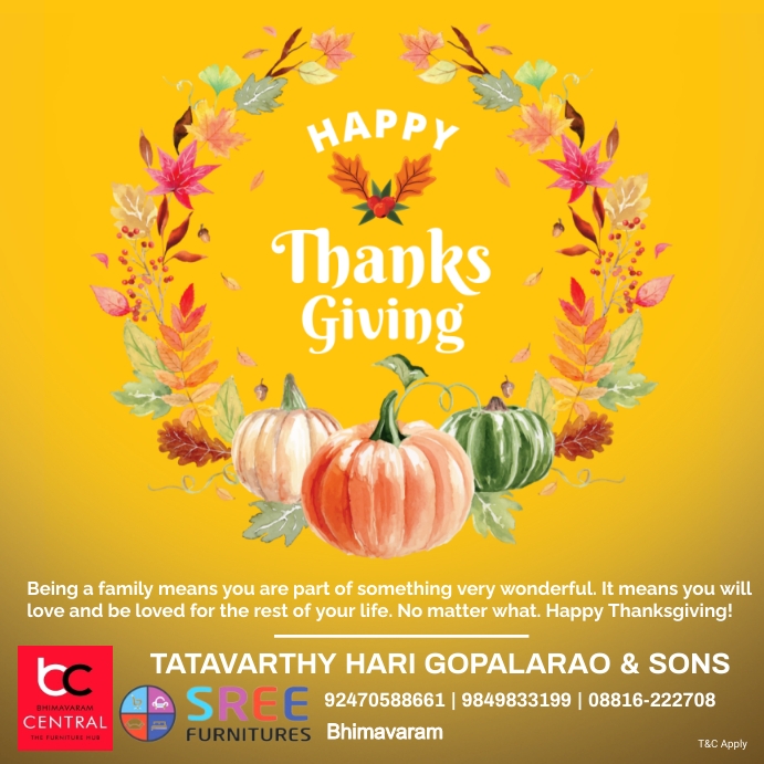 Happy Thanks giving Day Template | PosterMyWall