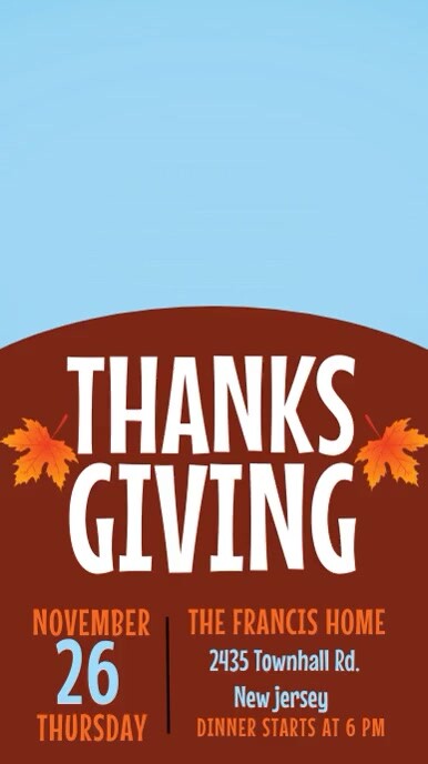 happy thanksgiving, thanksgiving dinner Instagram Story template