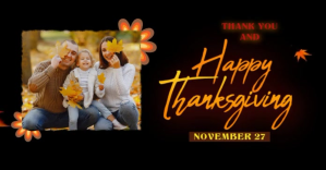 HAPPY THANKSGIVING CARD WITH PHOTO Imagen Compartida en Facebook template