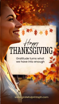 Happy Thanksgiving Celebration Poster Rolka Instagram template