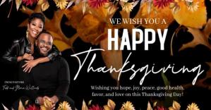 Schwarz Thanksgiving Greeting Facebook Shared Image Template