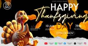 Czarny Thanksgiving Church Event Immagine condivisa di Facebook Template
