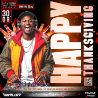 Happy Thanksgiving Club Party Event Ad Design Template Kwadrat (1:1)