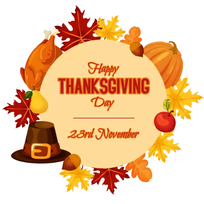 happy thanksgiving day,thanksgiving day card Instagram Post template