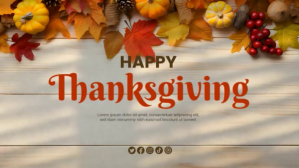 Happy Thanksgiving Day Greeting Video Ekran reklamowy (16:9) template