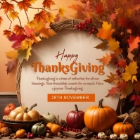Happy Thanksgiving Day Instagram Post. template