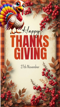 Yellow Thanksgiving Greeting Instagram Story Template