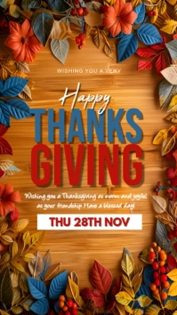 Happy Thanksgiving Day Instagram Story. Instagram-verhaal template