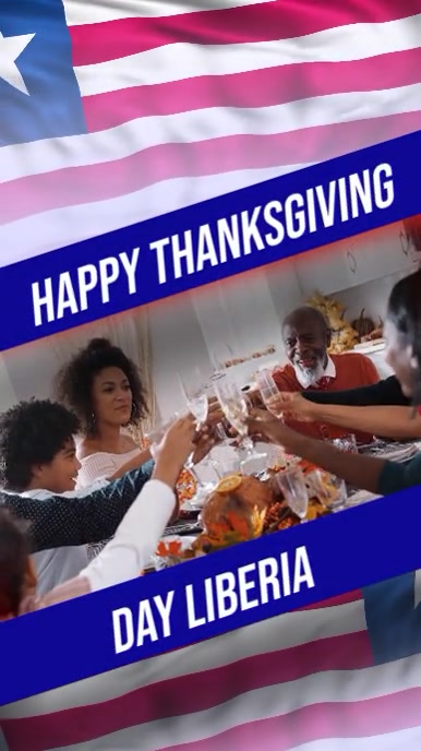 HAPPY THANKSGIVING DAY LIBERIA VIDEO TEMPLATE Tampilan Digital (9:16)