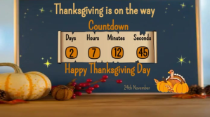 Blue Thanksgiving Countdown Twitter Post Template