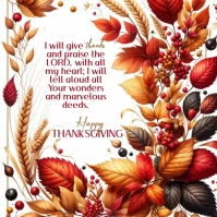 HAPPY THANKSGIVING design TEMPLATE Square (1:1)