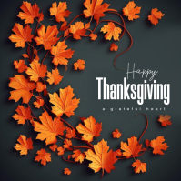 Noir Thanksgiving Celebration Carré Template