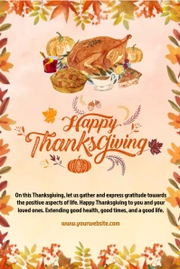 happy thanksgiving Poster template