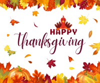 Белый Thanksgiving Mellemstort rektangel Template