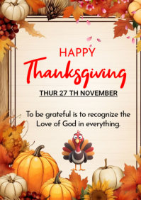 happy thanksgiving A5 template