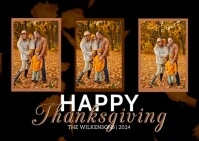 Happy Thanksgiving family card online template Postcard
