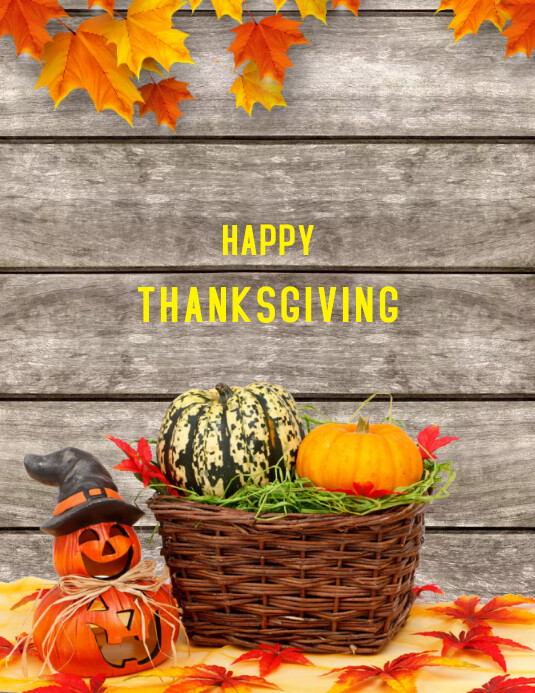 Happy Thanksgiving flyer template Folheto (US Letter)