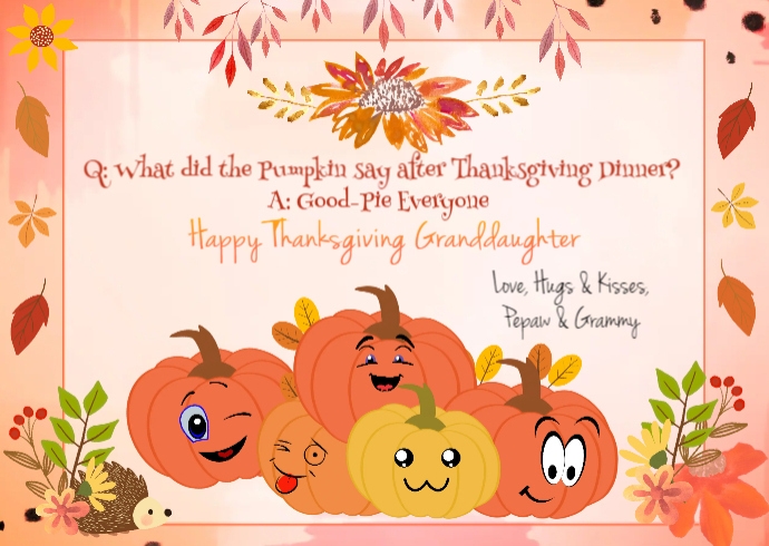Happy Thanksgiving Granddaughter Template | PosterMyWall